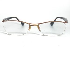 Alain Mikli Paris A0021-10 Eyeglasses Brown Metal Half Rim Frame Hand Made 21852